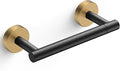 FORIOUS Toilet Paper Holder Wall Mount, Stainless Steel Rustproof Double Post Pivoting Tissue Roll Holder for Bathroom, Commercial Toilet Paper Dispenser, Matte Black & Brushed Gold