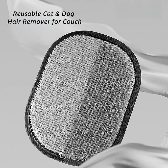 Cat Hair Remover Glove for Furniture & Clothes, Reusable Electrostatic Pet Hair Removal Mitt with Velvet Surface & Breathable Mesh Back, Lint Remover for Dog & Cat Fur (1)
