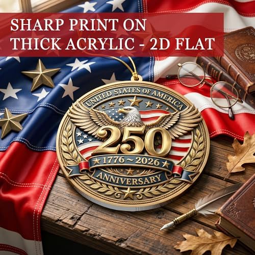 250 Anniversary USA Christmas Ornament, Christmas in July Decorations