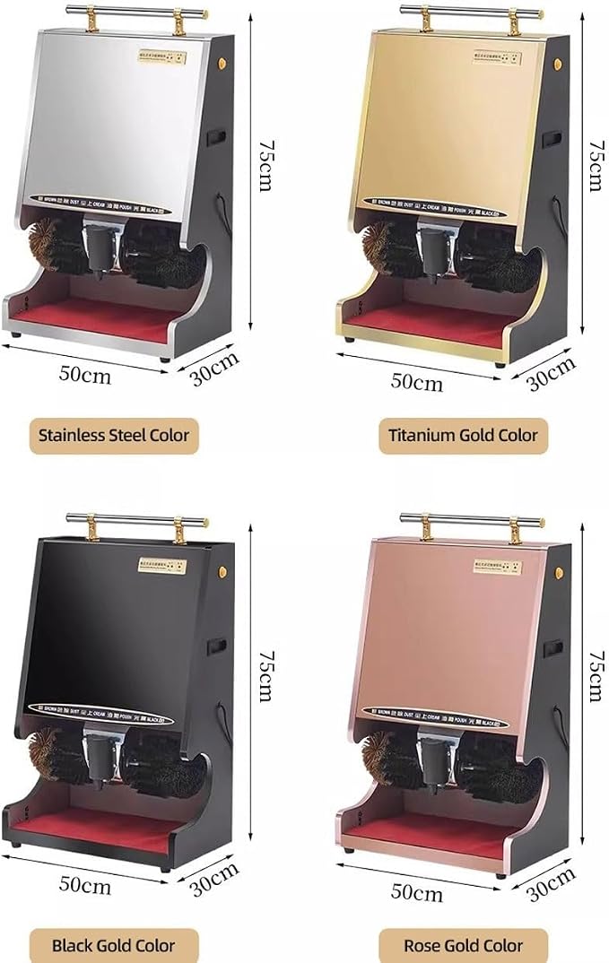 Automatic Shoe Polisher,Induction Shoe Polishing Machine for Hotel Lobby | 100ml Oil Cup Capacity,Stainless Steel Electric Mechanical Sole Cleaning Machine for Home,Office,Bank Use(Brass)