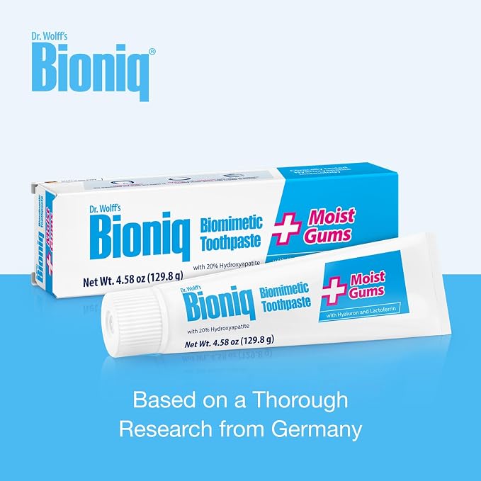 Bioniq Plus Moist Gums 20% Hydroxyapatite Toothpaste 4.63 Oz | bioHAP and Fluoride Free Toothpaste for Daily Use, Clinically Tested, Expert for Enamel and Gum Care, 4.63 Oz 1 Pack
