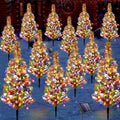 12 Pack Solar Christmas Trees Outdoor 240 LED Multicolor Lights