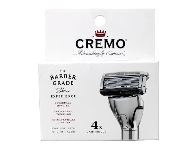Cremo Astonishingly Superior Barber Grade Razor Refill Cartridges, 4 ct (Pack of 3)