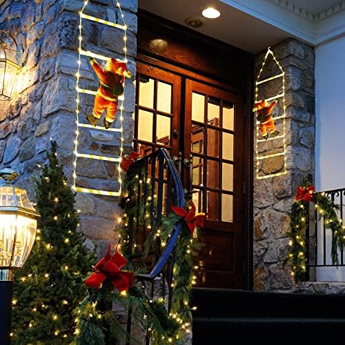 Toodour LED Christmas Light - 2.5FT Christmas Decorative Ladder Lights with Santa Claus, Xmas Decorations Light for Indoor Outdoor, Window, Garden, Home, Wall, Xmas Tree Decor - Warm White