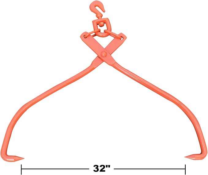 Skidding Tongs Log Lifting/Swivel Dragging Steel Tongs Log Lifting, Handling, Dragging & Carrying Tool / 32" Jaw Opening (32"-Swivel)