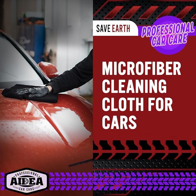AIDEA Microfiber Cleaning Cloth Black, 800PK, Microfiber Towels for Cars, Shop Towels Cleaning Rags, Premium Wash Cloths, Absorbent Towel for SUVs, House, Kitchen, Commercial, Cleaning Supplies 12×12"