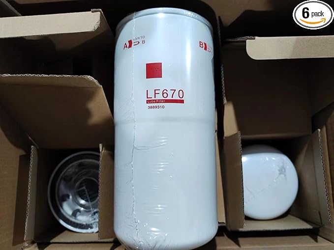 6/PACK LF670 Rotary Oil Filter Compatible with Cummins QSK60-GS3 KTA50 K50 QST30 SERIES KTA50-C QST30-G2 NTC SERIES Engine.