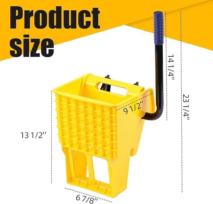 Sasylvia Yellow Mop Wringer Replacement Down Press Mop Bucket Wringer Industrial Cleaning Accessories for Commercial Floor Mopping Buckets Restaurant Supplies, 26quart or 33 Quart(Side Press)