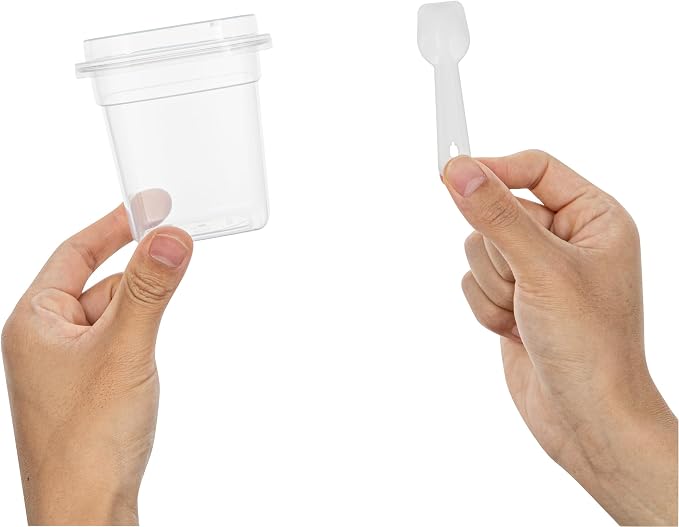 Restaurantware-Mini Serve 6.7 Ounce Dessert Cups With Lids And Spoons, 25 Disposable Serving Cups - Durable, Stackable, Clear Plastic Parfait Containers, For Dessert Take Out And Delivery Orders