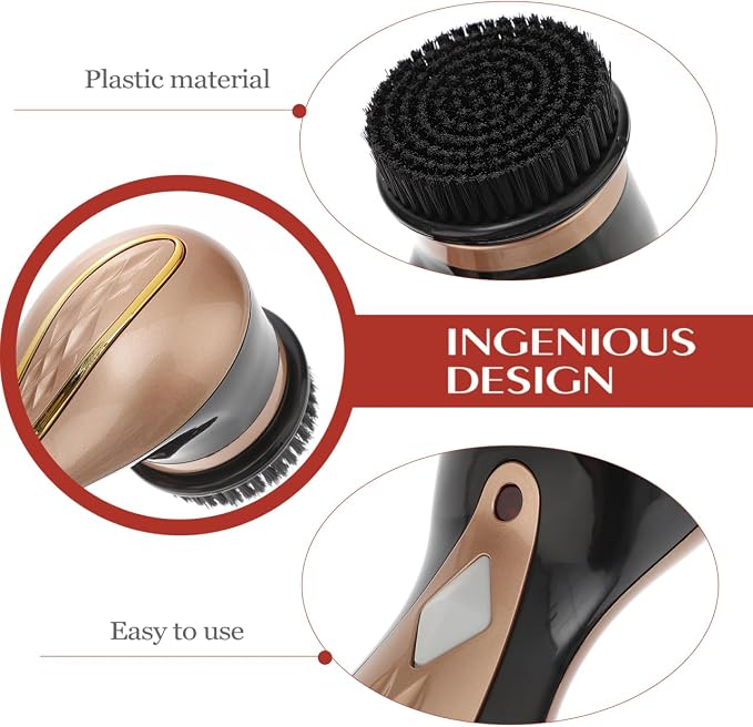 SOLUSTRE Electric Shoe Shine Kit - Mini Portable Handheld Shoe Cleaner with Brush & Polisher for Leather Bag Sofa