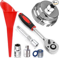 Oil Filter Wrench Tool Set for Toyota Camry Tacoma Tundra Highlander 4Runner Sienna Cruiser 2.5-7.5L Engine, 64mm Oil Filter Wrench + Ratchet Wrench + Extension Rod + 14mm Socket + Gasket