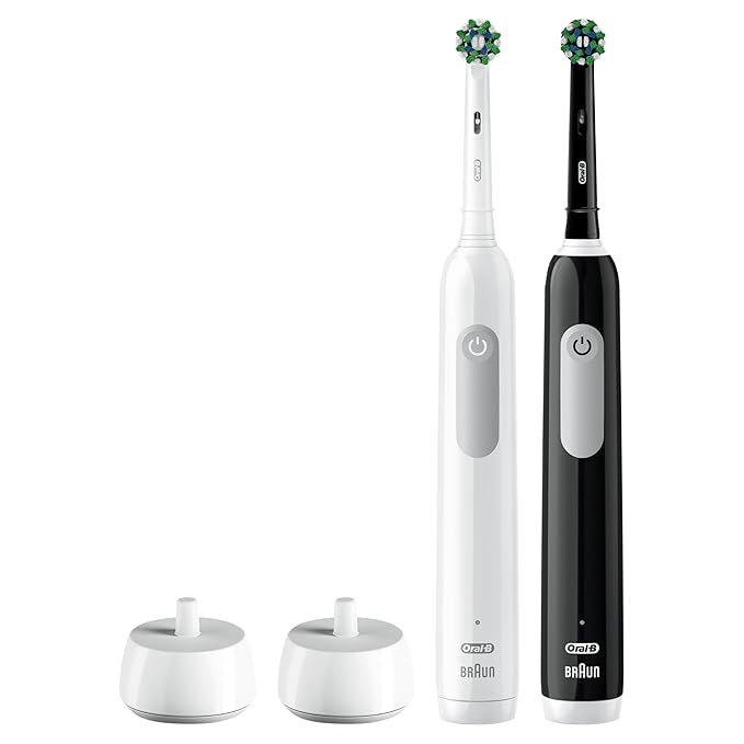 Oral-B Pro 1000 CrossAction Electric Toothbrush, Black and White, 2 Count (Pack of 3)