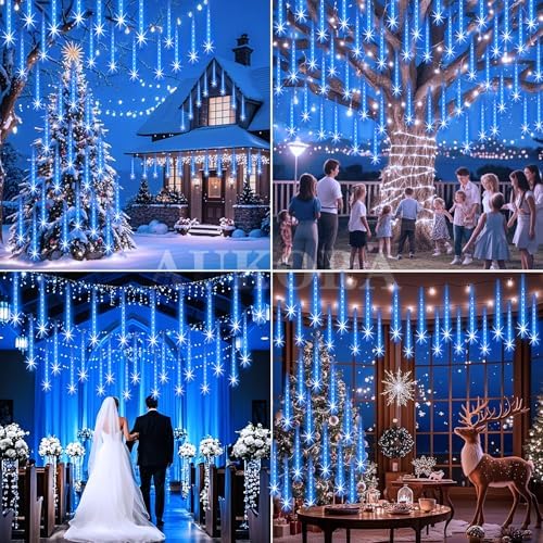 Aukora Christmas Lights Outdoor, UL Certified Blue Meteor Shower Lights
