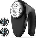 Fabric Shaver Lint Remover - Fabric Defuzzer Electric Lint Fuzz Pills Remover with Quandruple Protection & 2 Replaceable 6-Leaf Blades, Sweater Defuzzer Remove Pilling (Color : Black)