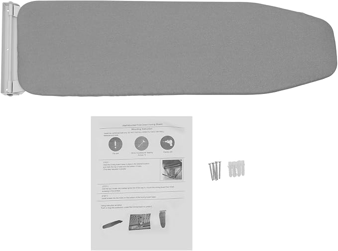 Wall-Mounted Ironing Board, Foldable Ironing Station, Sturdy Folding Board Compact Ironing Board Space Save for Home, Apartment, Small Space