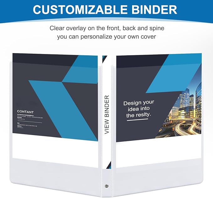 SUQJOY Durable 3 Ring Binders 0.5 Inch 36 Pack Bulk, Clear View Binders Bulk Three Ring Binders PVC Free, Fit for 8.5x11 inches for School or Office Supplie(White