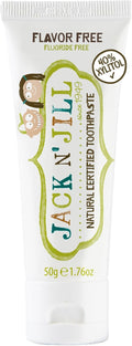 Jack N Jill Natural Toothpaste, Flavor Free, 1.76 oz (Pack of 1) | Fluoride Free Kids & Toddlers Toothpaste, Gently Cleans Teeth, 40% Xylitol, BPA Free, No Artificial Dyes