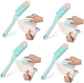 4sets Shoe Cleaning Brush Ergonomic Grip Long Handle Laundry Scrub Brush Household Cleaning Tool