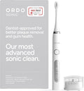ORDO Sonic+ Electric Toothbrush for Adults, Advanced Tech, 4 Brushing Modes, Fast Rechargeable, Sonic Toothbrushes Over 4 Weeks Battery Life, Silicone Polishing Element, USB Charger, White Silver