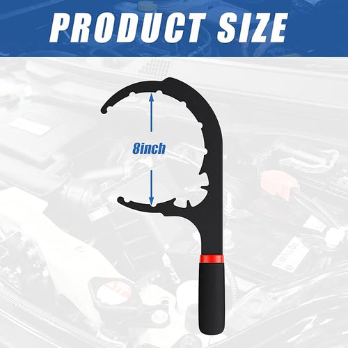 1 Pcs 8 Inch 61130 Diesel Fuel Filter Wrench, Fuel Filter Removal Tool, Collar/Vent Cap Wrench, Heavy Duty Steel Water Separator Tool for Diesel Engine(Red and Black)