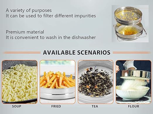 BEEXTM Honey Strainer Filter Stainless Steel Double Sieve for 5 Gal Bucket | Adjustable Arms 9"-16", 1875+650 Micron Dual Mesh, Food Grade, Easy Clean, for Beekeeping & Kitchen, for Honey, Yogurt, etc.