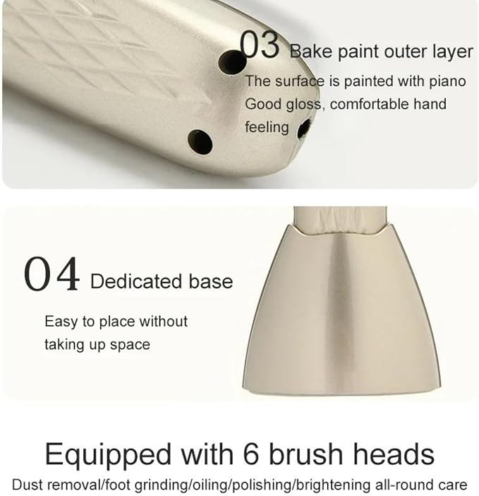 USB Rechargeable Electric Shoe Polisher,Portable Handheld Leather Shoe Shine Machine with Replacement Brush Heads,Multifunctional Leather Care Buffer for Shoes,Bags,Sofas,Car Seats,Brass