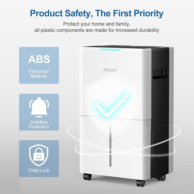 21 Pints Dehumidifier for Basement and Large Room, 1500 Sq. ft Dehumidifiers for Home with Drain Hose, Intelligent Humidity Control, 3 Modes, 24H Timer