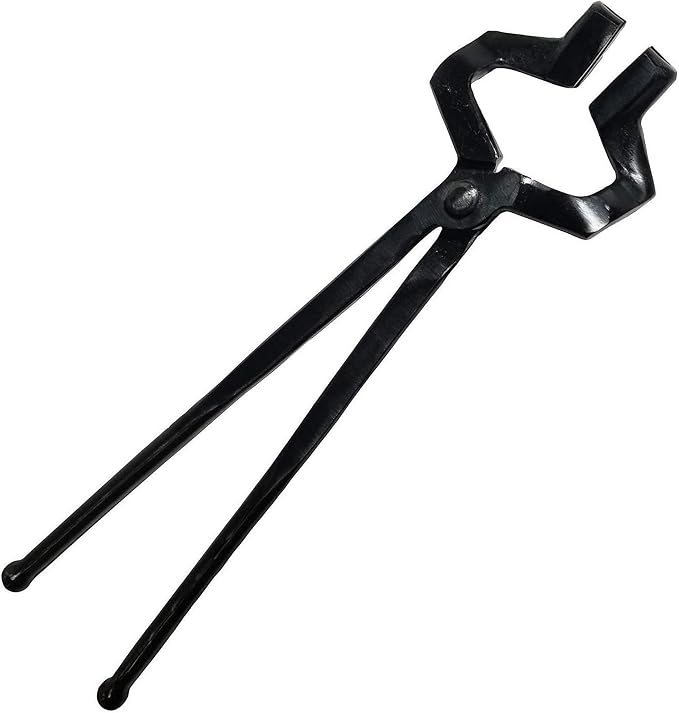 Offset Z-Type Blacksmith Tongs (17", Black) - Blacksmith Tools and Forging Tools for Beginner & Professional Blacksmithing - Durable Steel, Ergonomic Grip and Versatile