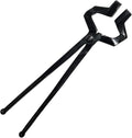 Offset Z-Type Blacksmith Tongs (17", Black) - Blacksmith Tools and Forging Tools for Beginner & Professional Blacksmithing - Durable Steel, Ergonomic Grip and Versatile