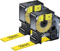 Nineleaf 2 Pack Compatible for DYMO 18058 Rhino Heat Shrink Tube Industry Label Tape 19mm 3/4" x 5ft Black on Yellow Wire Tapes for Industrial Rhino Pro 4200 5000 5200 6000 3M PL200 300 Label Maker