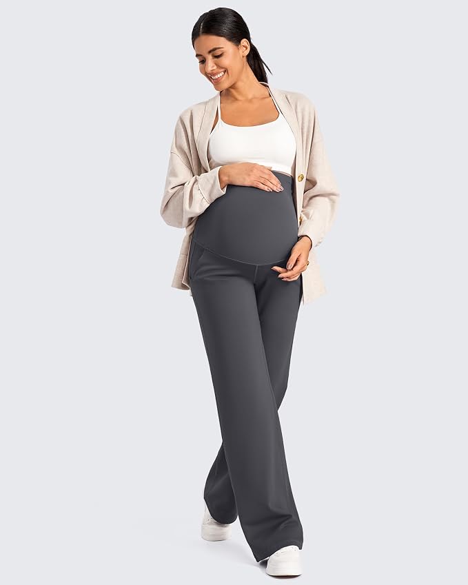 G4Free Fleece Lined Maternity Yoga Pants Winter Pregnancy Work Trousers