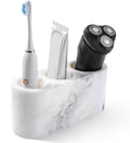 BCS Toothbrush Holder for Bathrooms, 3 Slots Marble Toothbrush Organizer, Makeup Brush Stand Toothbrush Storage Collection for Bathroom Countertop Vanity Organization - Grigio Fantasy