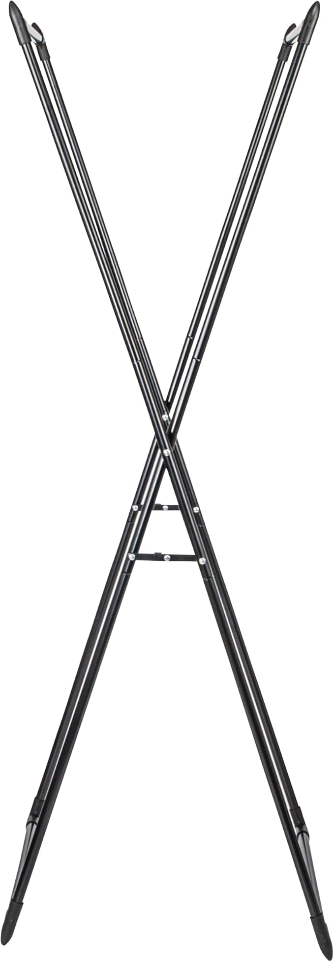 Household Essentials Valet Folding Clothes Rack, Strong Metal X-Frame, Chic Design, Great for Guest and Dressing Rooms, Portable and Easy to Use, Folds Flat, Black