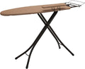 Household Essentials Mega Ironing Board, 4-Leg, Steel Top Pressing Station, Heat-Resistant Fiber Pad and Polyester Cover, Includes Sleeve Board and Iron Rest with Hanger Bar, Bronze Frame