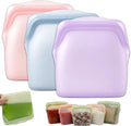New Generation Silicone Storage, Reusable Silicone Food Storage Bags, Leak-Proof Upright Freezer Bags, Odor-Proof, High-Temperature Resistant, Microwave Dishwasher Safe for Snacks Leftovers (3-MixI)