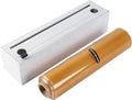 ChicWrap® Shiplap Refillable Plastic Wrap Dispenser - Includes One large 12" x 750' Roll of Professional Grade Plastic Wrap - BPA Free and Kosher Certified - Reusable Dispenser w/Slide Cutter