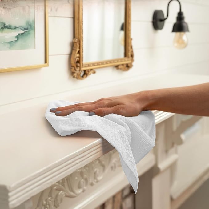 Avalon Towels Microfiber Cleaning Cloths (Value Pack of 100) - Size 12 x 12 Inches, Highly Absorbent Cleaning Rags, Lint Free, Reusable and Washable, Microfiber Towels for Cars