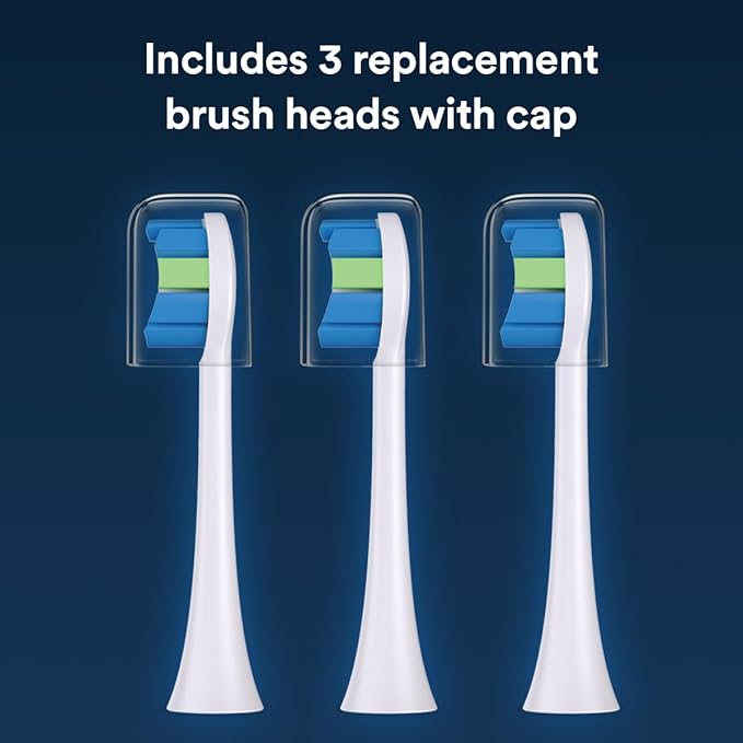 AURAGLOW Sonus Electric Toothbrush & 3-Pack Replacement Brush Heads
