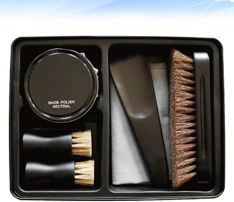 Kichvoe Portable Shoe Polish Tool and Cream Set Black Shoe Cleaning Brush for Men and Women Effective Cleaning and Boots Care Kit