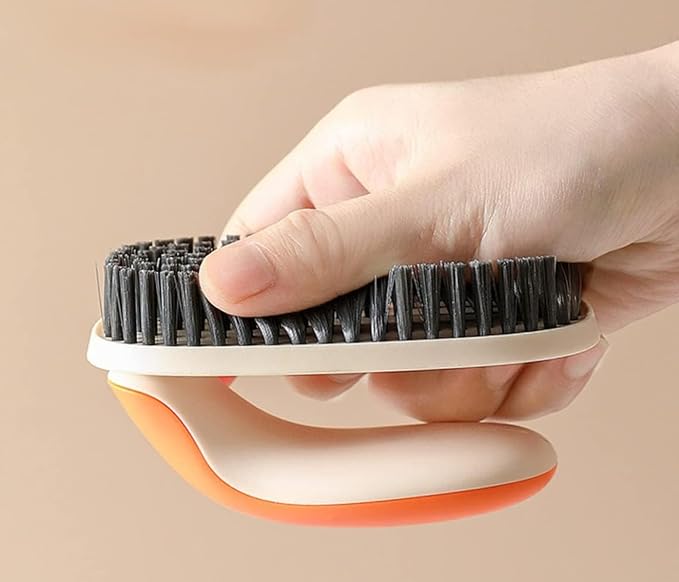 Laundry Scrub Brush Small Size with Handle - Multipurpose Cleaning Tool for Cloth Scrubbing, Bathroom, Sink, and More (1, Gray)