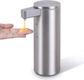 Automatic Soap Dispenser Stainless Steel with Sensor Infrared Soap Dispenser Electric IPX5 Waterproof USB-C Charging Motion Sensor for Kitchen & Bathroom, 9oz (Silver)