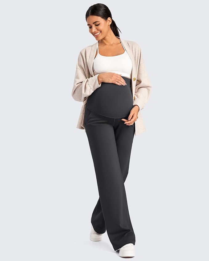 G4Free Fleece Lined Maternity Yoga Pants Winter Pregnancy Work Trousers