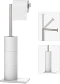 Freestanding Toilet Paper Holder Stand Brushed Nickel SUS 304 Stainless Steel Rustproof 22 Inch Rotating Bathroom Tissue Roll Holder for 4 Rolls with Marble Base by HOMEMYSTIQUE
