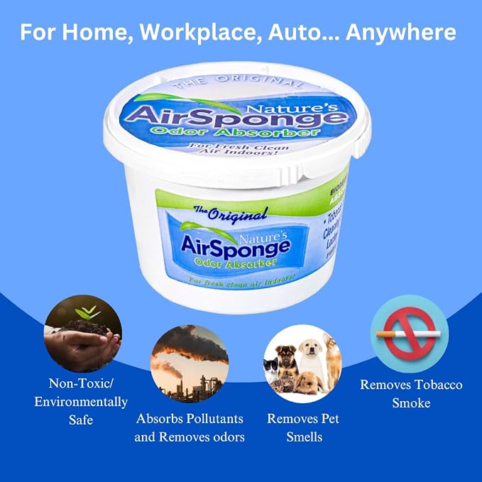 Nature's Air Sponge Odor Absorber and Eliminator Unscented Plastic Tub 1 Lb. 4-Pack