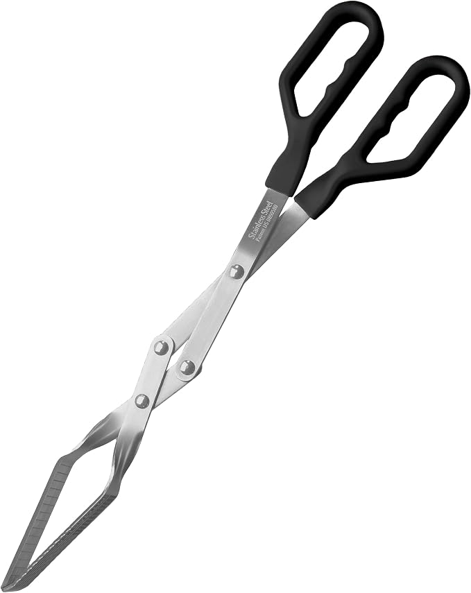 Pitmaster Heavy Duty Long Metal Kitchen Tongs, BBQ Tongs, Stainless Steel Set for Outdoor Grill, Barbecue Tongs for Cooking Tongs Grilling Tongs. Not Locking Metal Tongs, Kitchen Utensils