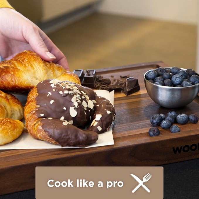 Extra Large XL Cutting Board from American Walnut - Heavy Reversible Butcher Block with Juice Groove for Cutting Meat and Juicy Veggies Easily - Walnut Chopping Board - 24x18x1.5"