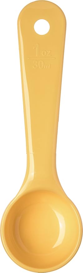 Carlisle FoodService Products Measure Miser Solid Measuring Spoon with Short Handle, 1 Ounce, Yellow (Pack of 5)