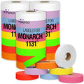 Pricing Labels for Monarch 1131 Multicolored - Includes White, Yellow, Blue, Lavender & Fluorescent Colors (Red Green Pink Orange) - 60,000 Labels w/ 24 Rolls Value Pack, 3 Sleeves - Made in USA