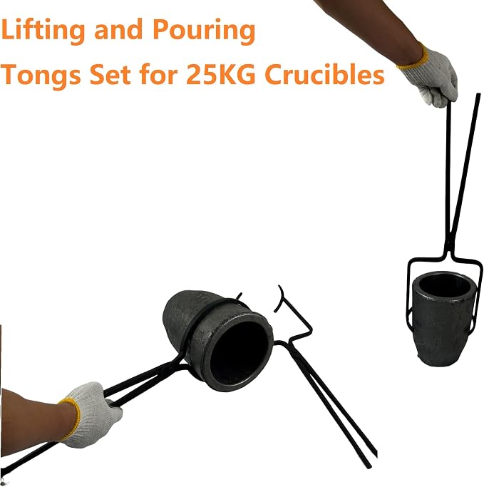 25KG Crucible Tongs for Melting Metal, Foundry Casting Tools Crucibles Pouring and Lifting Tongs Set - Jaw of 6.7inches, Length of 25 inches