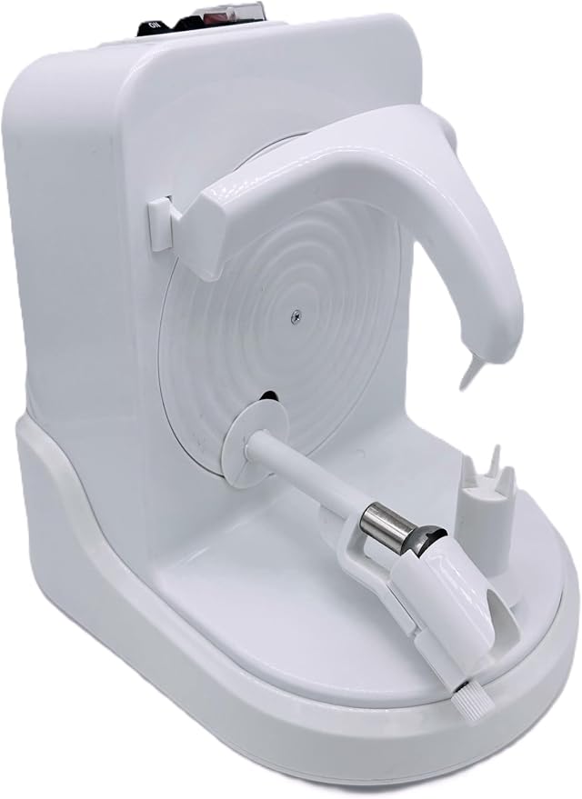 Electric Orange Peeler Automatic Fruit and Vegetable Peeler Machine, Peels Apples, Potatoes, Citrus, Stainless Steel Blade, Compact White (Basic)